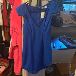 Blue v neck dress